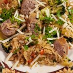 ITALIAN SAUSAGES AND RICE ONE POT MEAL